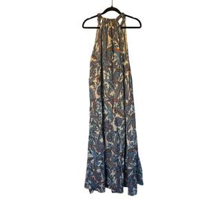 House of Harlow Paisley Maxi Dress Multicolor Halter Tie-Back